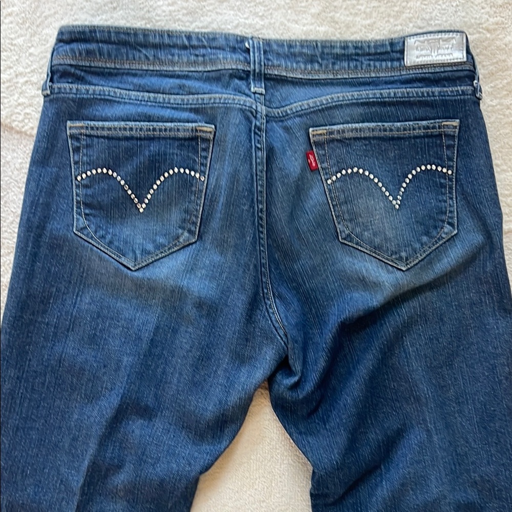 Levi's Dark Blue Rhinestone Women's Jeans - Picture 6 of 8